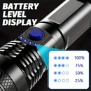 High Power LED Tactical Flashlight Rechargeable Light  Bright Telescopic Zoom Handheld Hunting Torch Light for Emergency Hiking