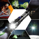 High Power LED Tactical Flashlight Rechargeable Light  Bright Telescopic Zoom Handheld Hunting Torch Light for Emergency Hiking