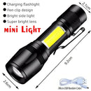 High Power LED Tactical Flashlight Rechargeable Light  Bright Telescopic Zoom Handheld Hunting Torch Light for Emergency Hiking