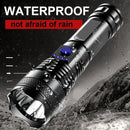 High Power LED Tactical Flashlight Rechargeable Light  Bright Telescopic Zoom Handheld Hunting Torch Light for Emergency Hiking