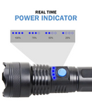 High Power LED Tactical Flashlight Rechargeable Light  Bright Telescopic Zoom Handheld Hunting Torch Light for Emergency Hiking