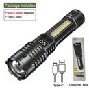 High Power LED Tactical Flashlight Rechargeable Light  Bright Telescopic Zoom Handheld Hunting Torch Light for Emergency Hiking