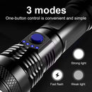 High Power LED Tactical Flashlight Rechargeable Light  Bright Telescopic Zoom Handheld Hunting Torch Light for Emergency Hiking